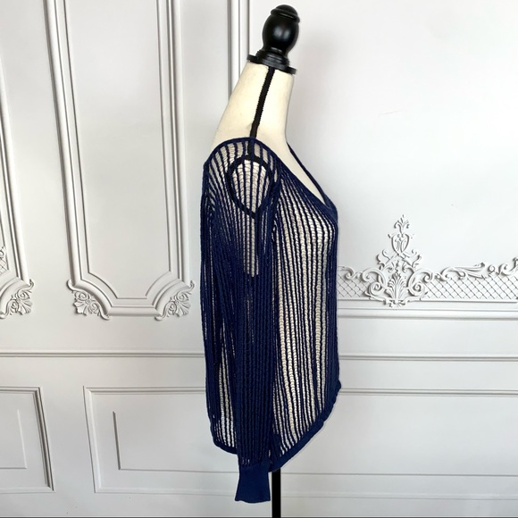 Free People Navy Blue Knitted Sweater | Size S - Picture 6 of 9